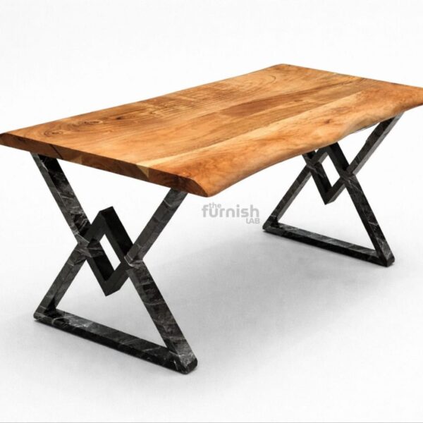 TFL_Table_1 Wooden Live edge Table with Heavy Metal Frame