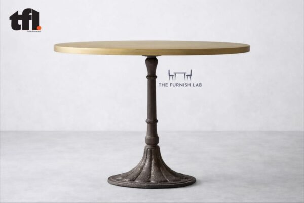 Round Table with Cast-Iron Frame