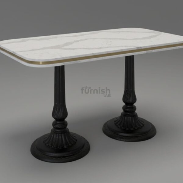 marble-table-with-iron-frame AGL Marble Sandwich Table with Heavy Cast Iron Frame