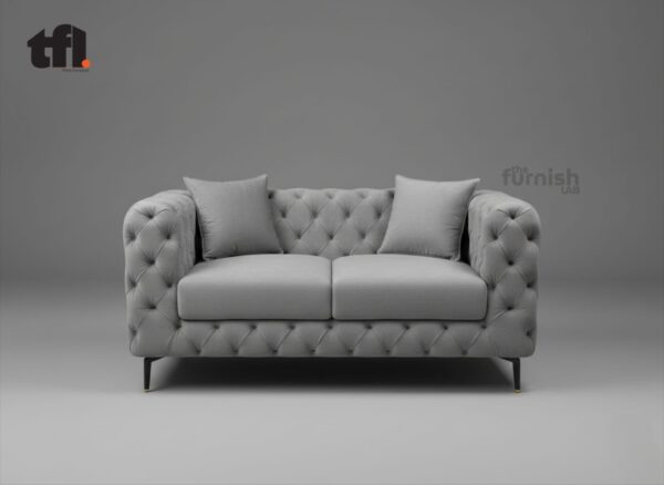Modern Chesterfield sofa (tufted arms and front, clean seat cushions)