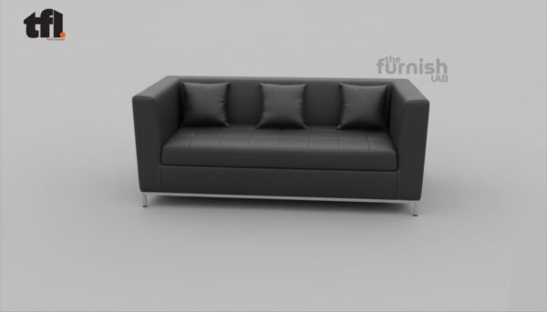 Modern Tuxedo Sofa (arms and back same height, clean lines, quilted seat with metal base)