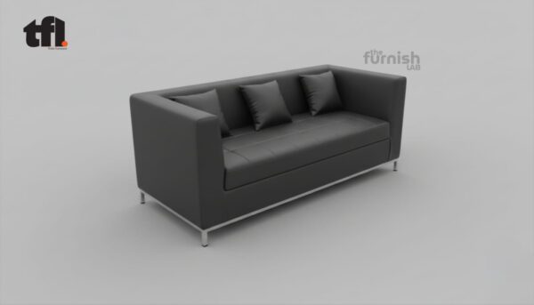 Modern Tuxedo Sofa (arms and back same height, clean lines, quilted seat with metal base)