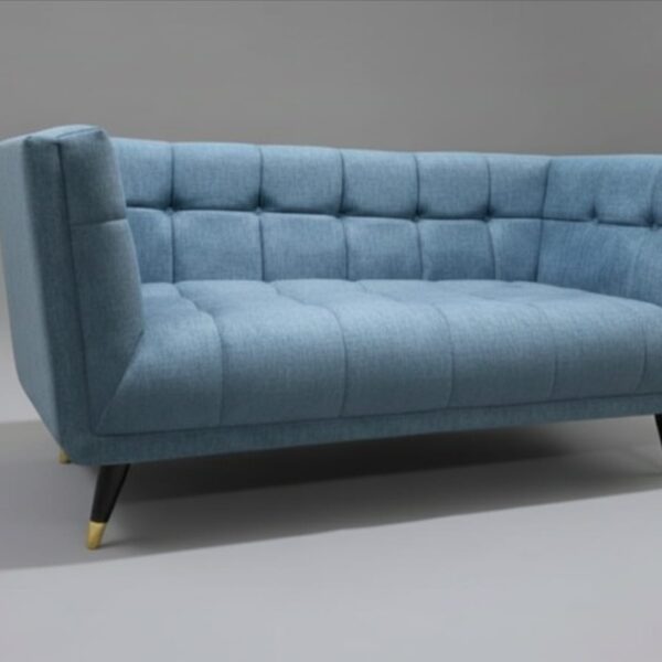 Modern High-Back Tuxedo Sofa Modern High-Back Tuxedo Sofa (uniform height arms and back, grid tufting, tapered legs)