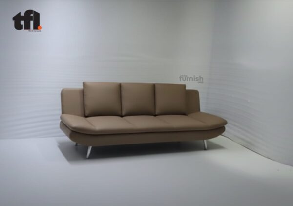 Modern Curved Sofa with Back Cushions