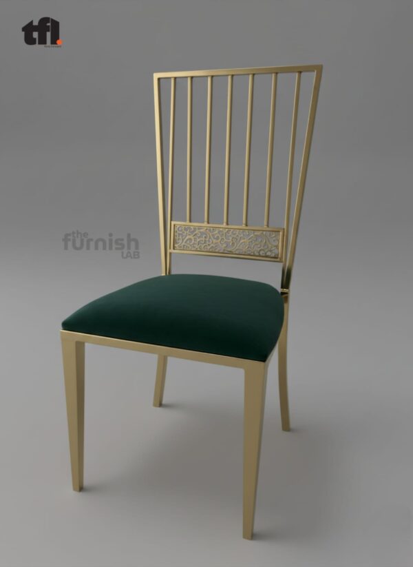 Modern Banquet Dining Chair with Metal Spindle Back