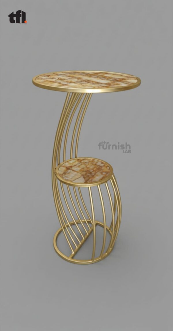 Sculptural Accent Table with Nested Shelf Sculptural Accent Table with Nested Shelf