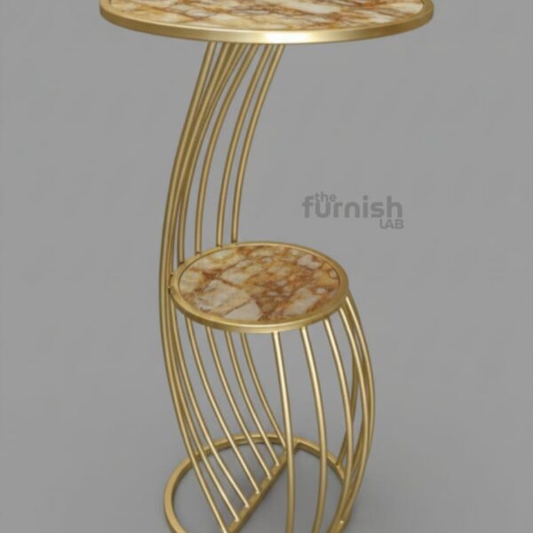 Sculptural Accent Table with Nested Shelf Sculptural Accent Table with Nested Shelf
