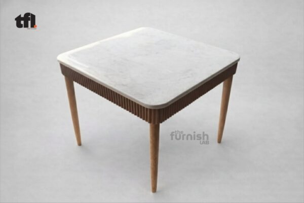 Solid wood table with Marble Top